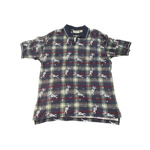 Vintage 90s All Over Print Golf Polo Shirt Large Plaid Gorpcore Grandpacore AOP